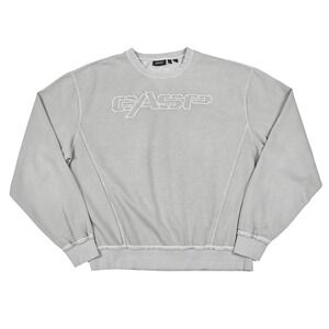 GASP Vintage Crewneck Sweatshirt 2XL Bodybuilding Sweater‎ Gray Embroidered Logo